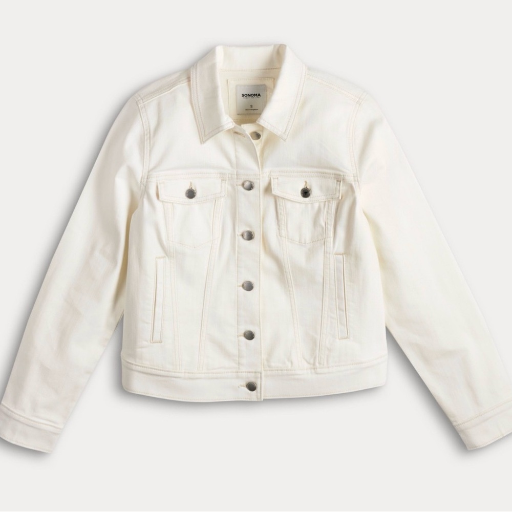 Sonoma Goods For Life Cream Denim Jacket in Medium EUC